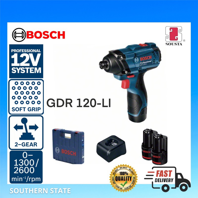BOSCH 12V GDR 120LI Cordless Impact Driver / Wrench Professional Set