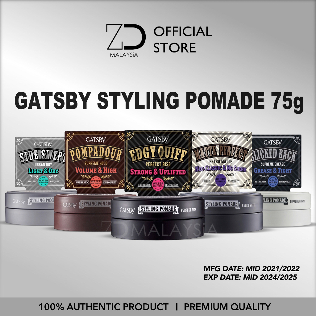 GATSBY Styling Pomade 75g (Retro Matte/Perfect Rise/Supreme Hold