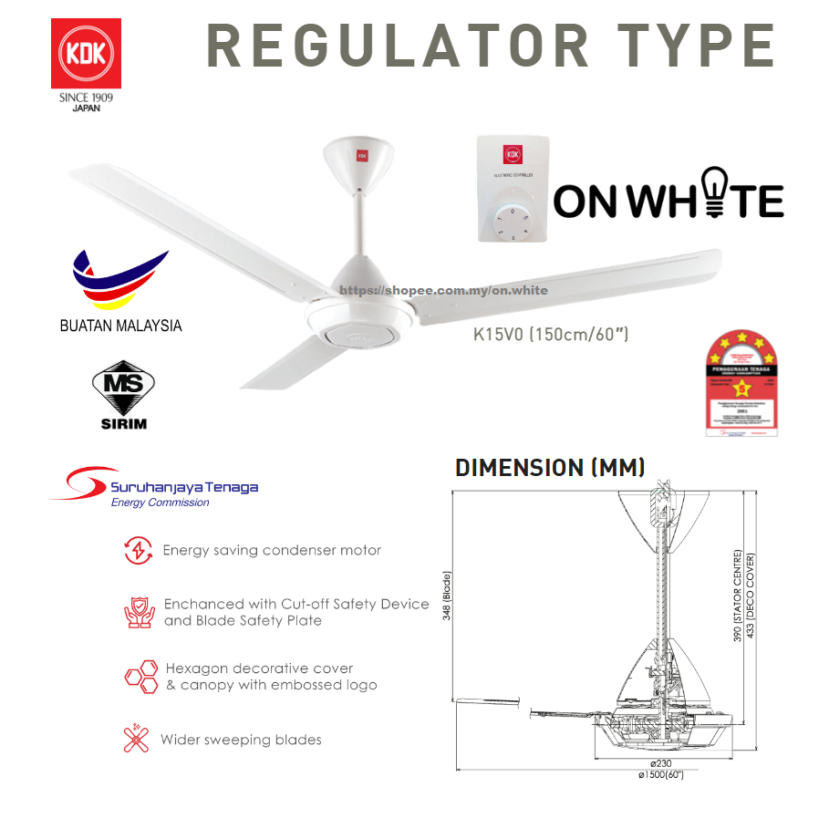 3 Blade Ceiling Fan Regulator Type