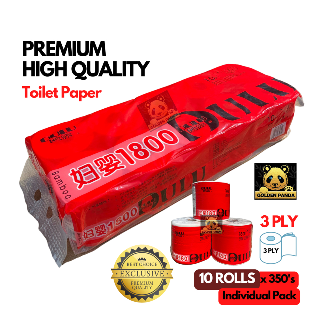 Premium Toilet Paper Roll / Toilet Tissue Roll / Tissue Roll/ Tisu Gulung/ OULU Bamboo pulp/ 3