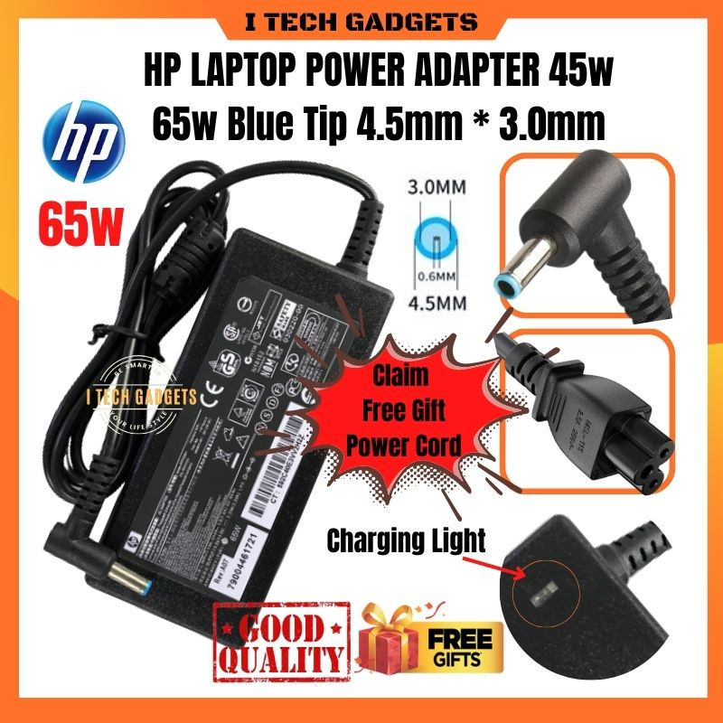 ITECHGADGETS HP Laptop Charger Laptop HP Charger 65w 19.5v 3.3a 4.5*3