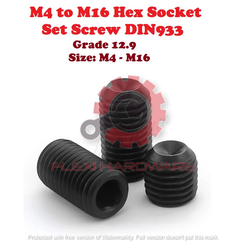 Grade 12.9 M4 to M16 Hex Socket Set Screw DIN933 Socket Cap Set Screw
