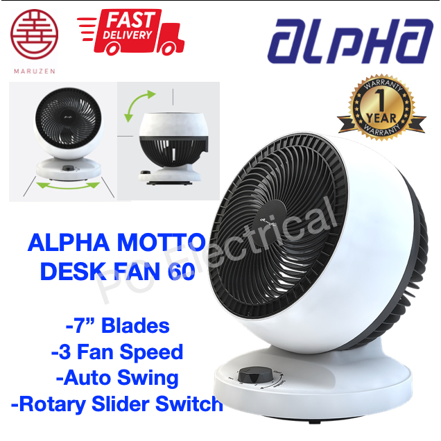 *New Model*Alpha Motto Desk Fan 60 with 3 Modes and 3 Fans Speed ...