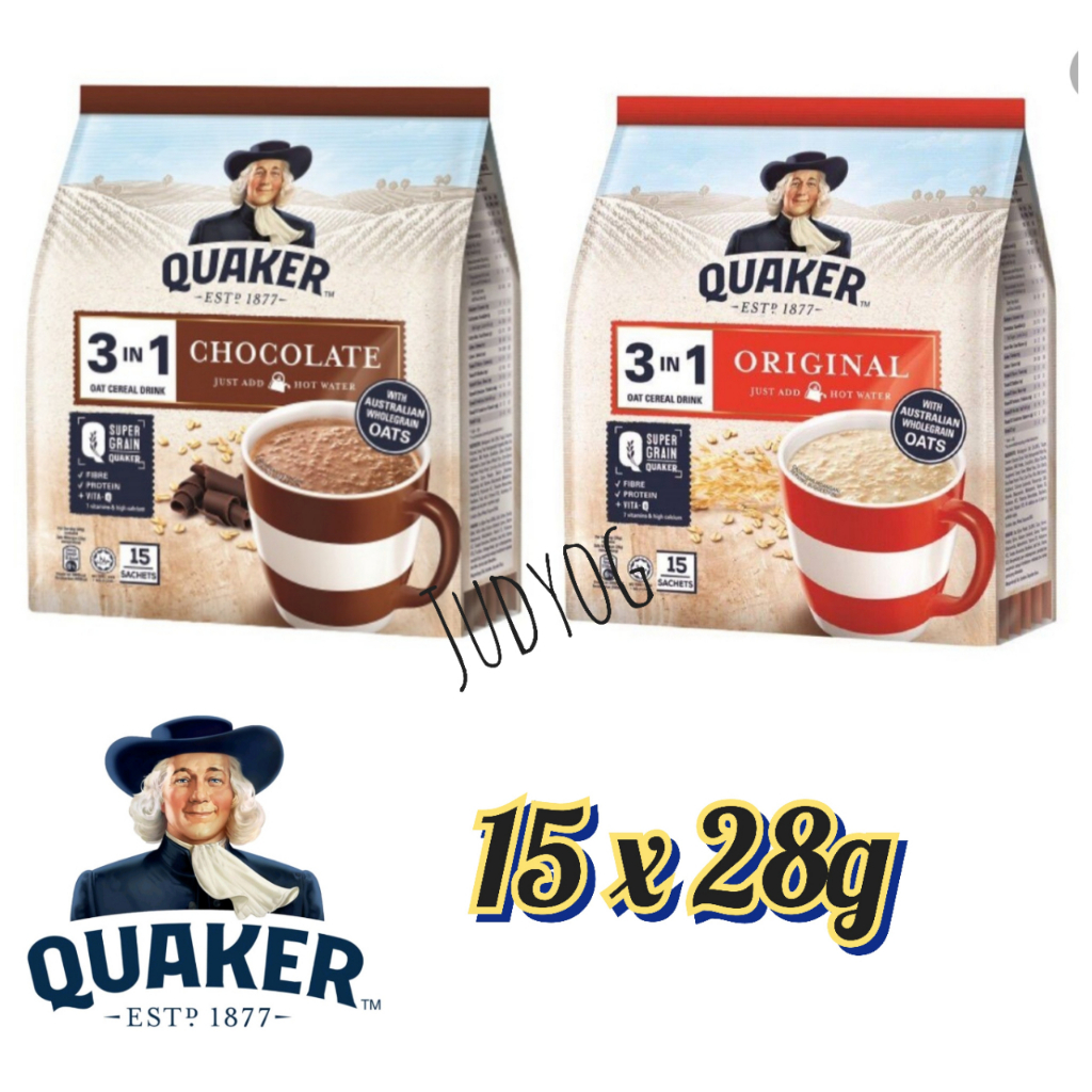 Quaker 3 in 1 Oat Cereal Drink CHOCOLATE / ORIGINAL 420G(15X28g