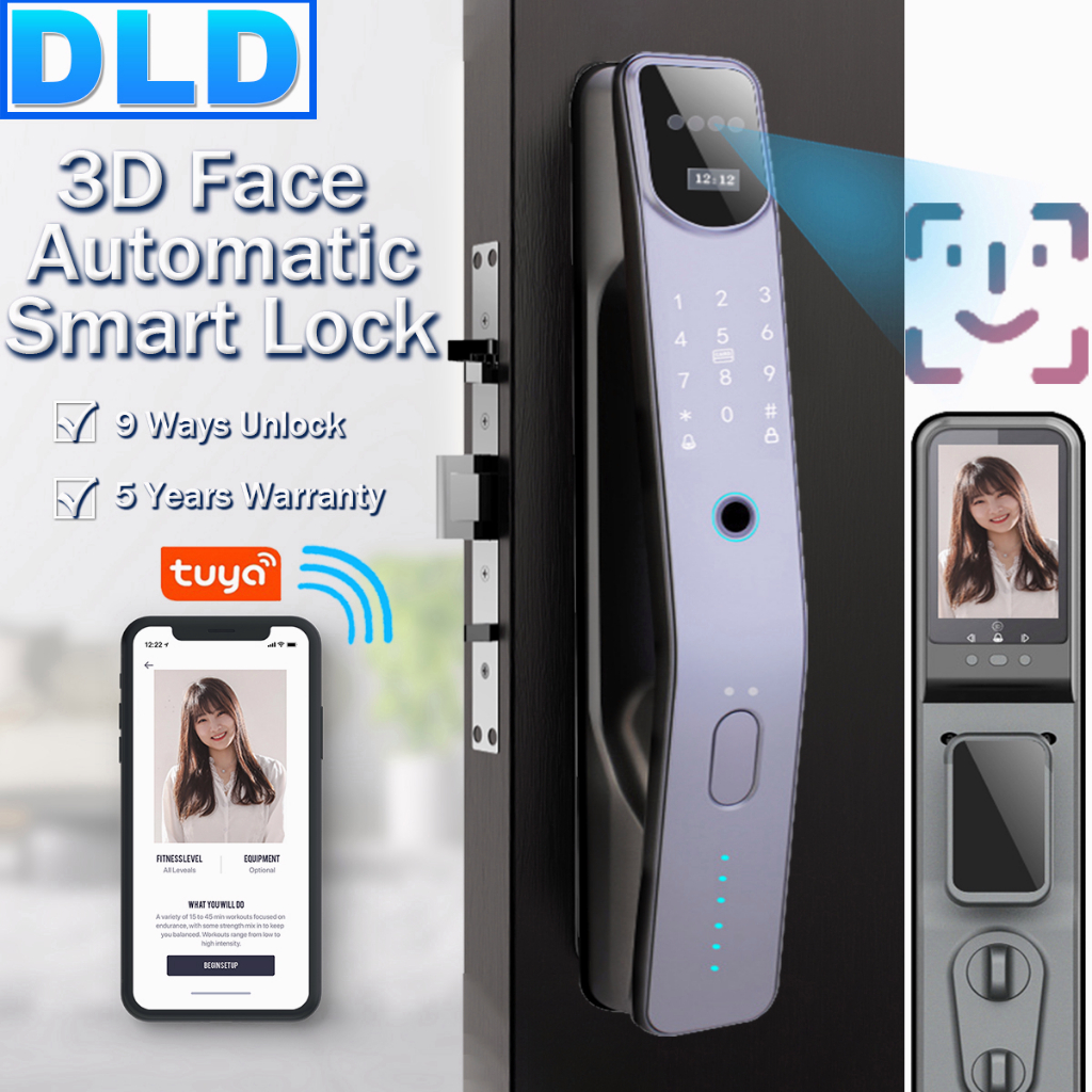 💖With An Installer💖3D Face Smart Lock WIFI TUYA Smart Door Lock Face