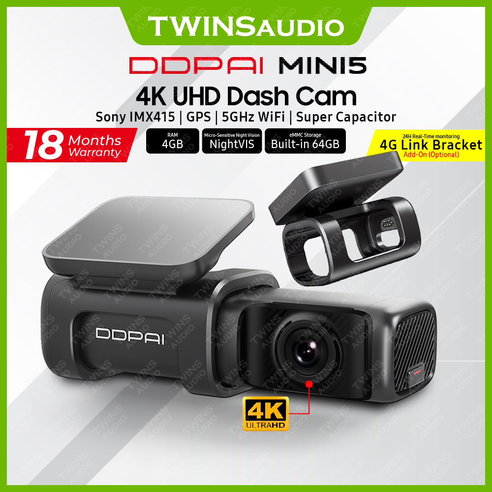 DDPAI Mini5 4K Dash Cam 2160P, 4K UHD Dash Cam Recorder 3840x2160P, Built  in 5G