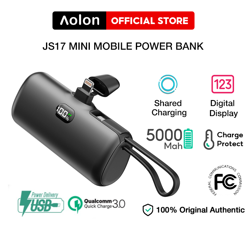 Aolon Mini Power Bank 5000mah Portable Charger External Battery Fast