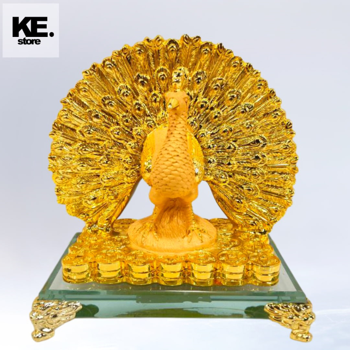 Golden Peacock Statue For Home Decor ,Prosperty,health, peace