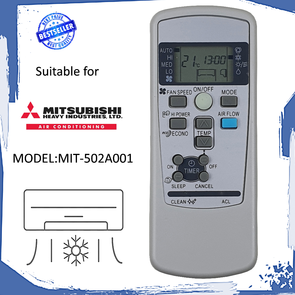 BEST QUALITY MITSUBISHI Aircond Remote Control MODELMIT502A001