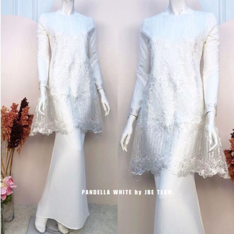 Mega sale 🔥 Pandella Exclusive Kurung Modern Lace Off white Baju Nikah ...