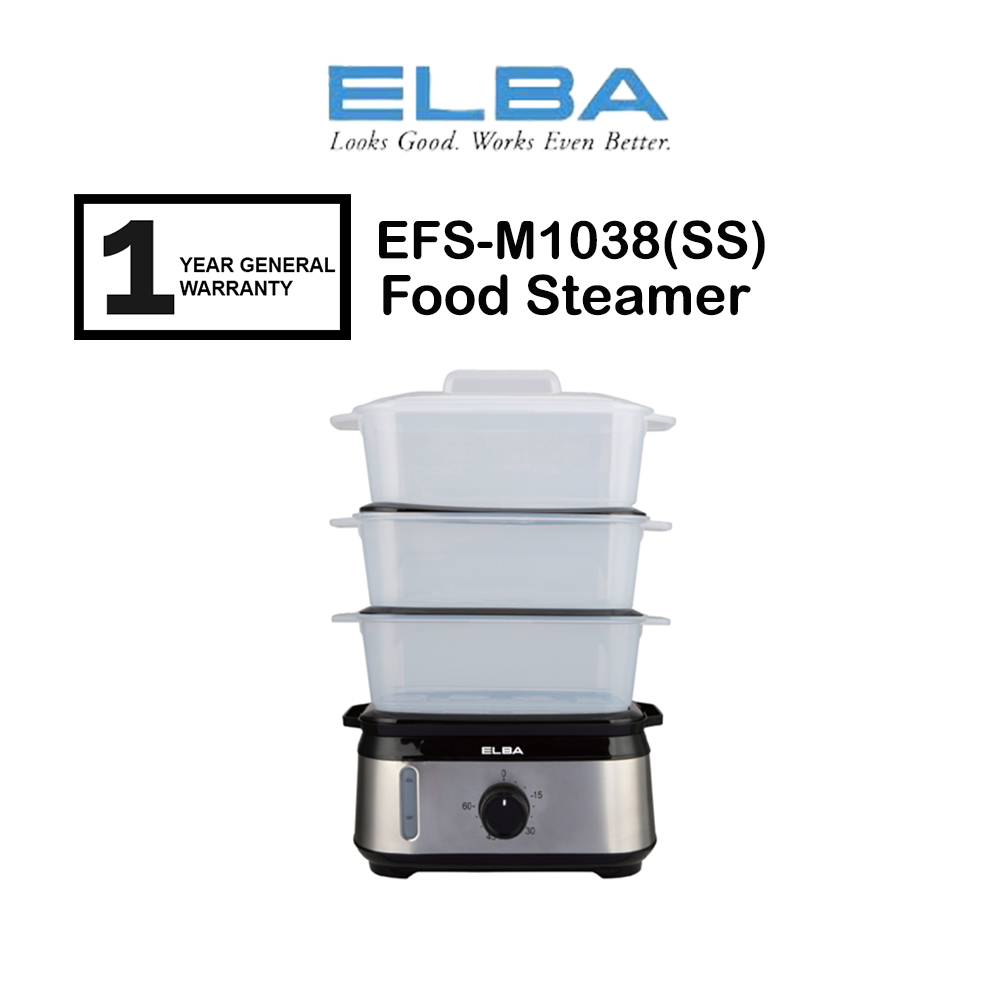 Elba Food Steamer With Removable Steam Tray (10L) EFSM1038(SS