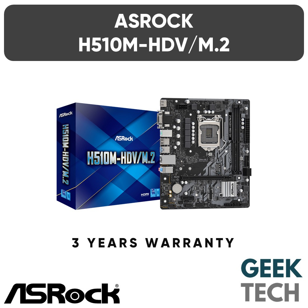 ASRock H510M-HDV/M.2 mATX Motherboard - Supports 10th Gen and 11th Gen ...