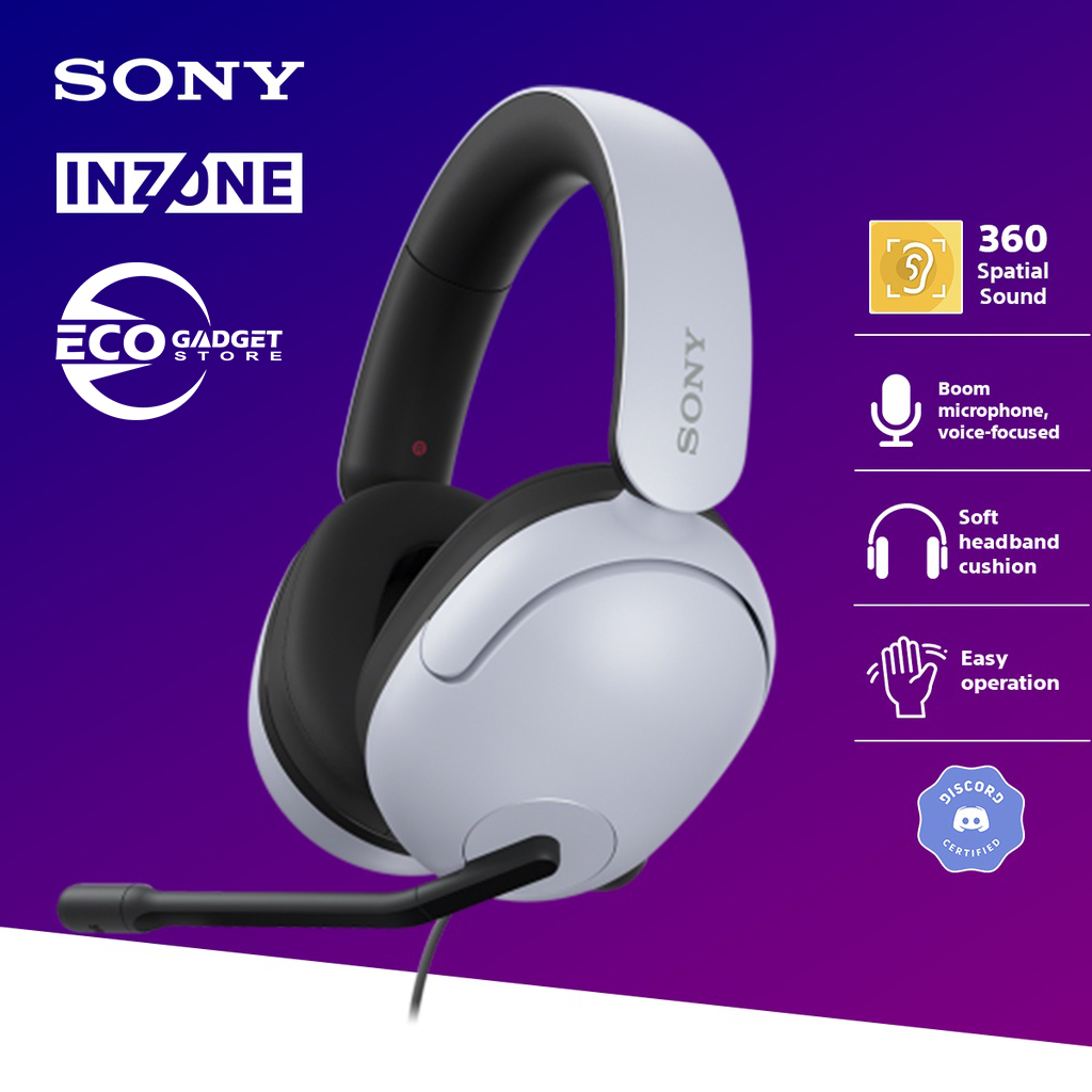 Sony INZONE H3 Wired Gaming Headset PS5 360 Spatial Sound Discord Certified Powerful
