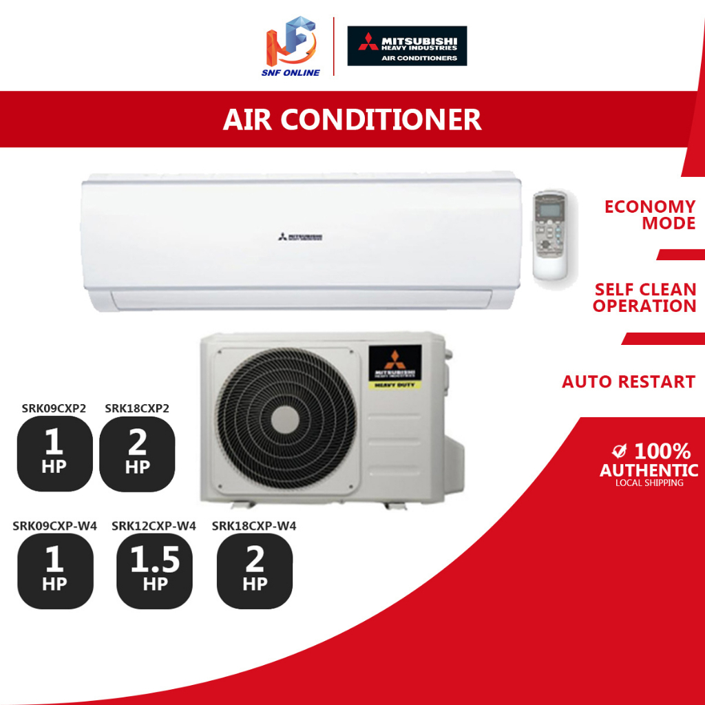 Mitsubishi Air Conditioner 1.0HP SRK09CXP2 / 1.5HP SRK12CXP / 2.0HP