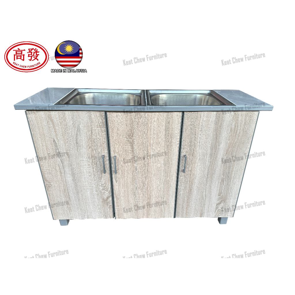 4FT Double Sink Kitchen / KITCHEN Tile ToP with DOUBLE