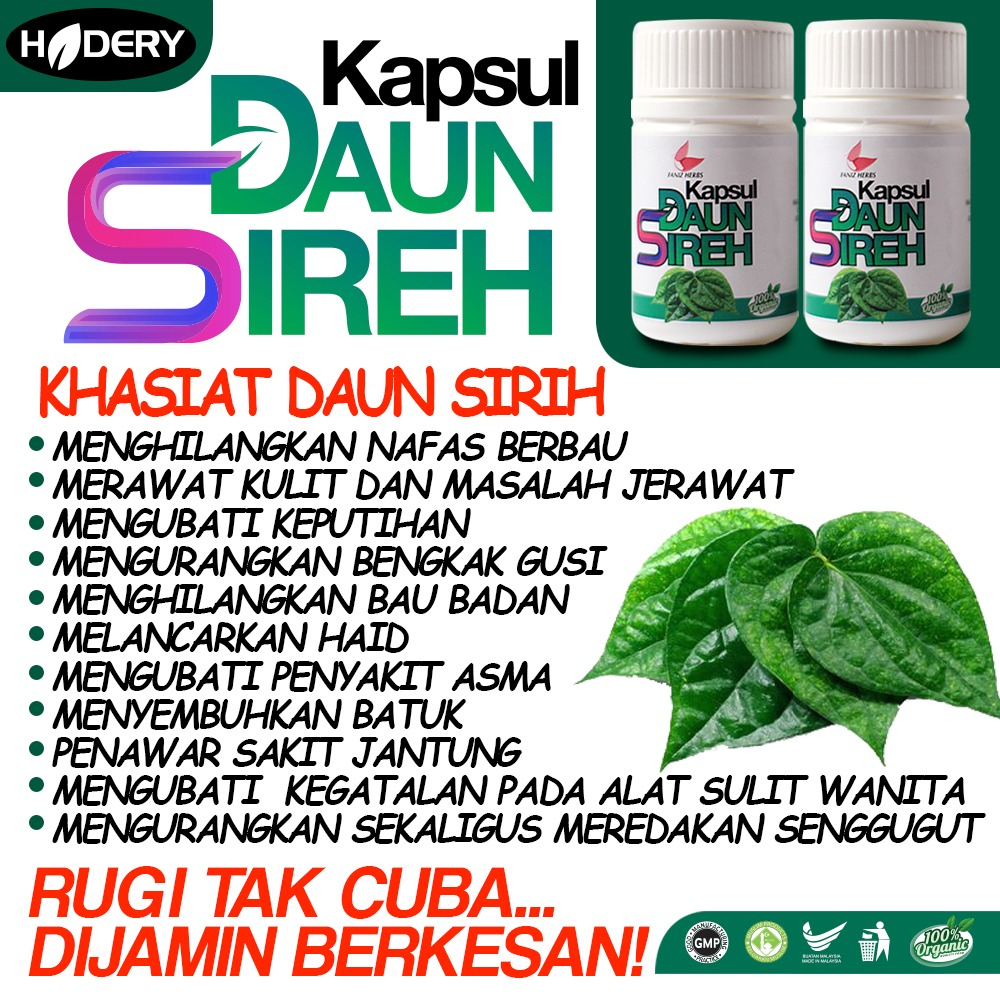 KAPSUL DAUN SIREH HILANG BAU BADAN KAPSUL UBATI PENYAKIT ASMA KAPSUL ...