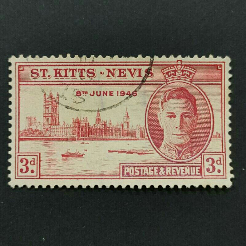 1946 Stamp St Kitts Nevis-Unique Used Stamp-3d King George VI-Postage ...