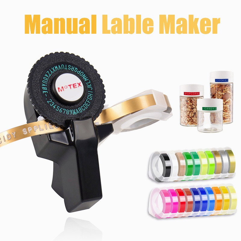 BYZ TAPE Motex E101 9mm Black Diy Manual Label Maker Typewriter For ...