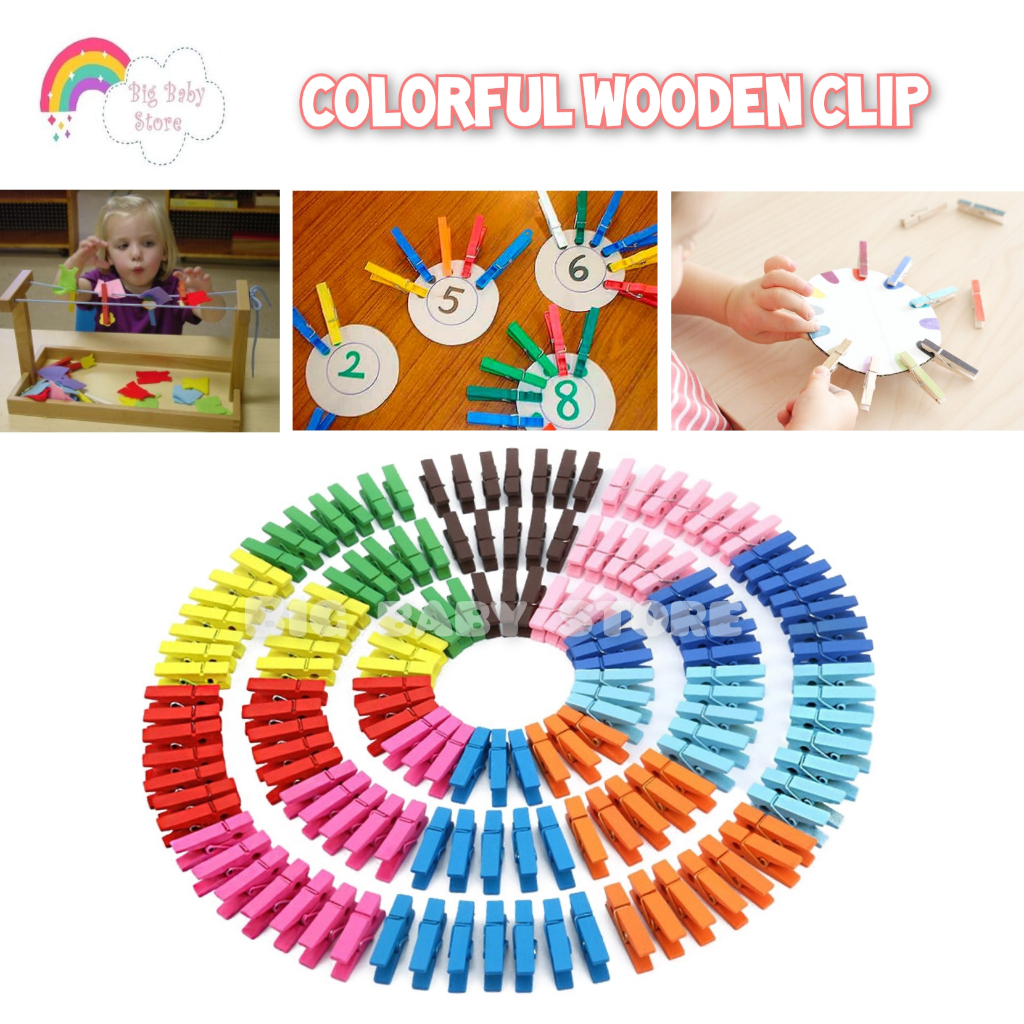 Wooden Clips 💕Ready Stock💕 Kids Montessori Play Activities Photo Clips ...