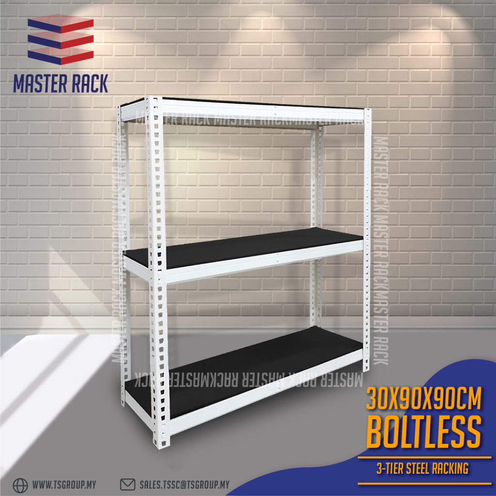 MASTERACK Boltless DIY Racking S208309090 Solid Steel 30x90x90cm ...