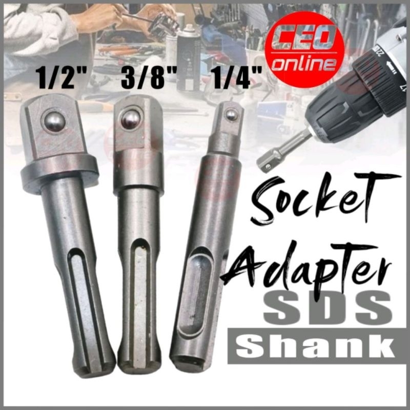 CEO 🇲🇾 [B] 3pcs SDS Socket Driver Set Drill Bit Adaptor 3/8 1/4 1/2 ...