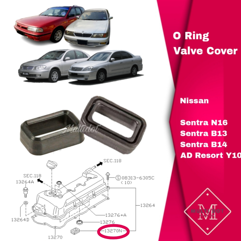 Nissan Valve Cover Seal (Rectangle) O ring Sentra N16 B13 B14 ADResort
