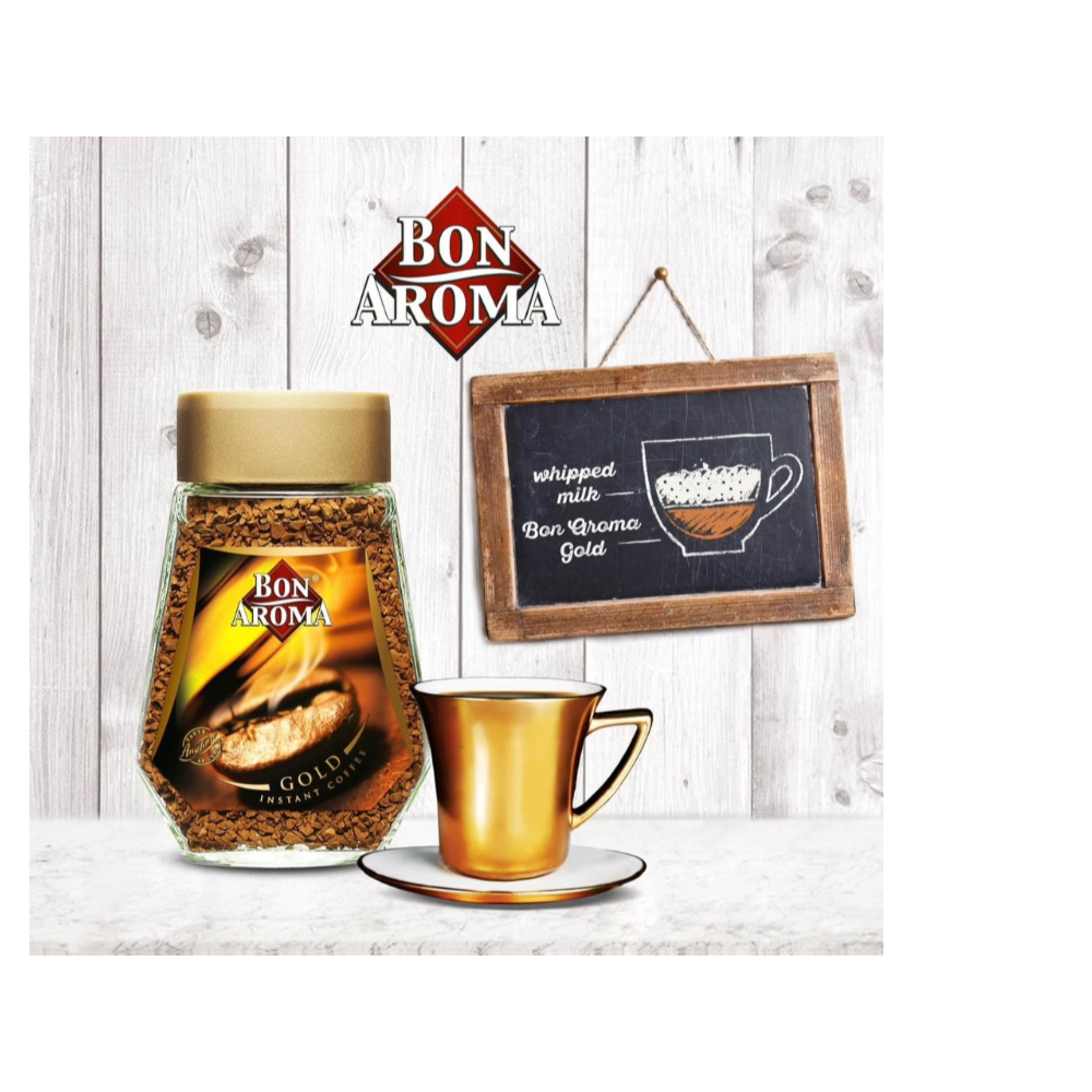 Bon Aroma Gold Instant Coffee 100g In Glass Jar Bon Aroma Gold 速溶咖啡