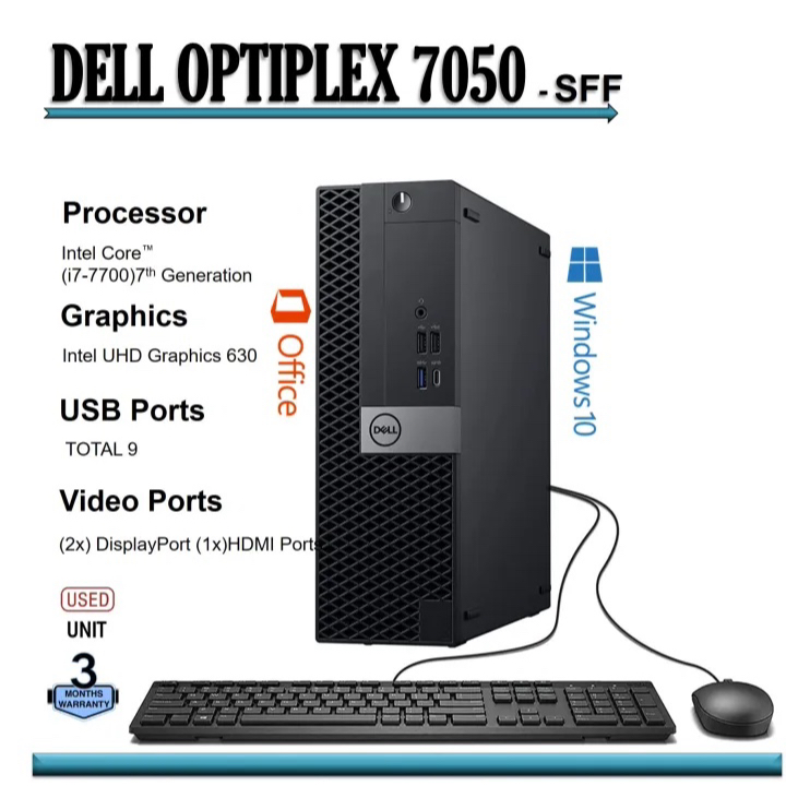 Dell OptiPlex 7050 SFF intel Core i7-7700 (7TH GEN) 3.6GHz, Quad Core ...