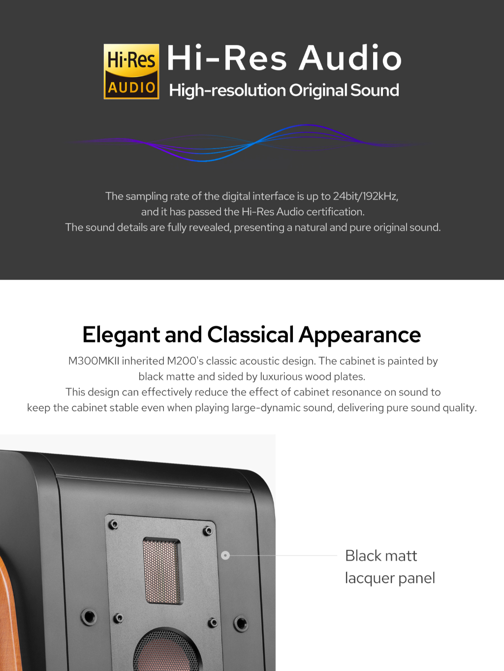 Hivi Swan HIRES Speakers M300 MK II Powered Bookshelf Speakers Ribbon ...
