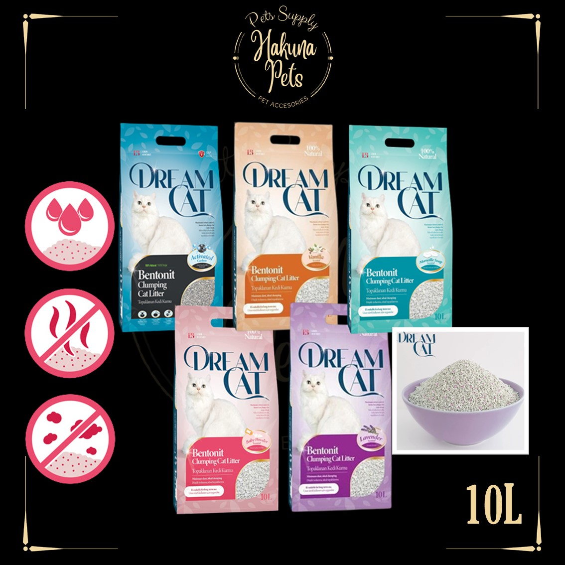 Dream Cat Bentonite Clumping Cat Litter 10L Cat Sand / Cat Litter