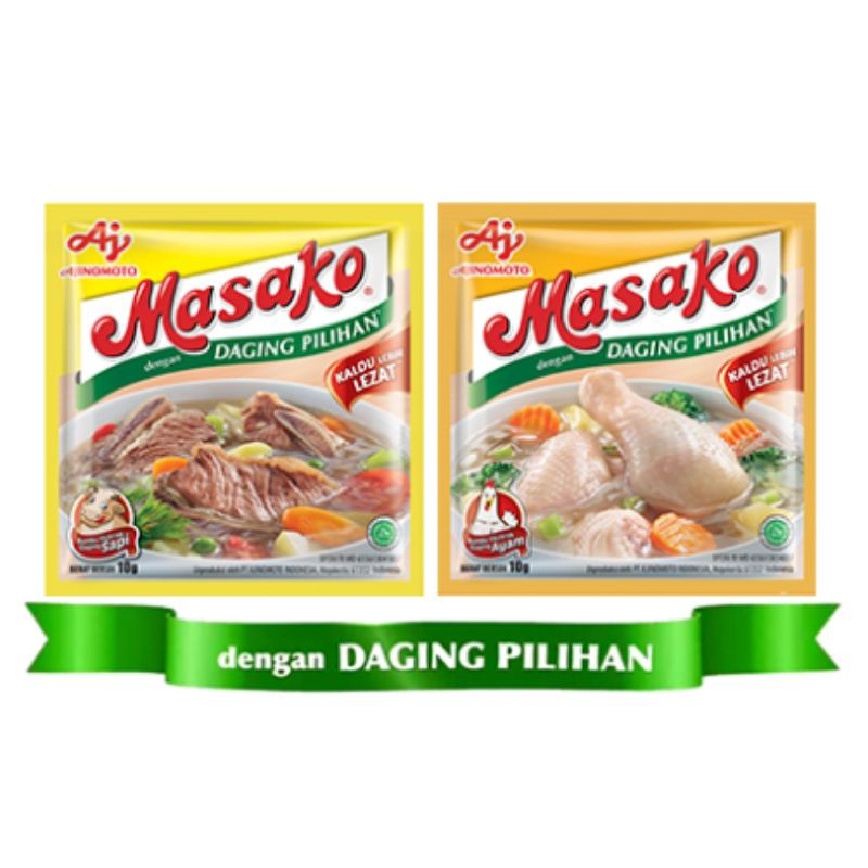 MASAKO RENTENG (1 BIJI)AJI PENYEDAP RASA _ AYAM@DAGING/SAPI (9/10g) - 1 ...