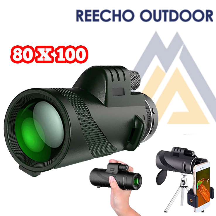 【RECHO OUTDOOR】80x100 magnification monocular tripod mobile phone