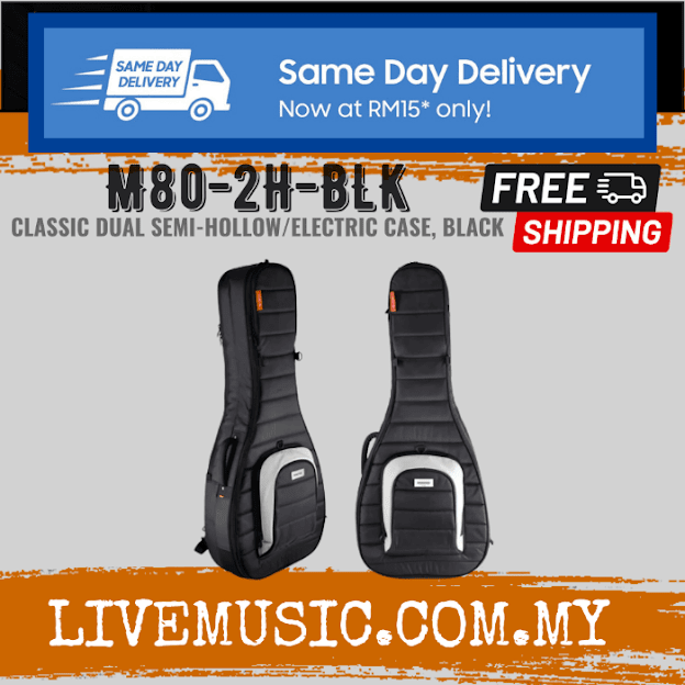 MONO Classic Dual SemiHollow/Electric Guitar Case, Black ( M802HBLK