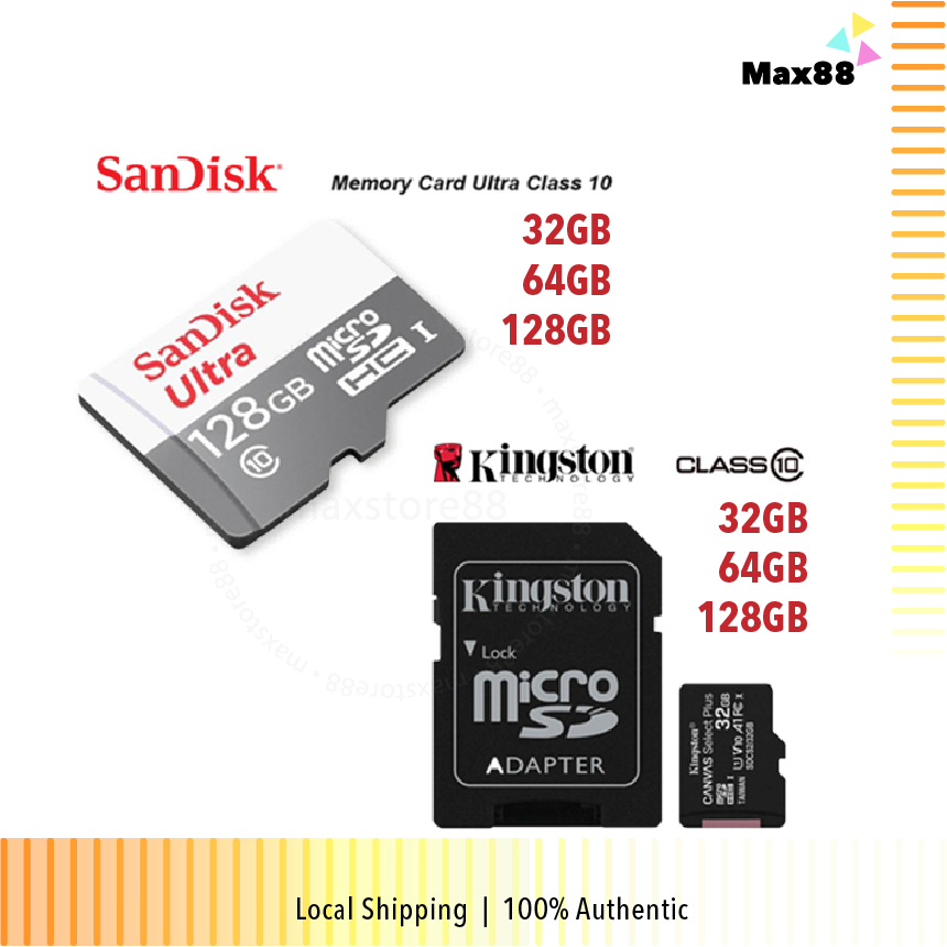 Kingston / SanDisk Micro SDHC / SDXC Class 10 16GB 32GB 64GB 128GB TF SD  Memory Card