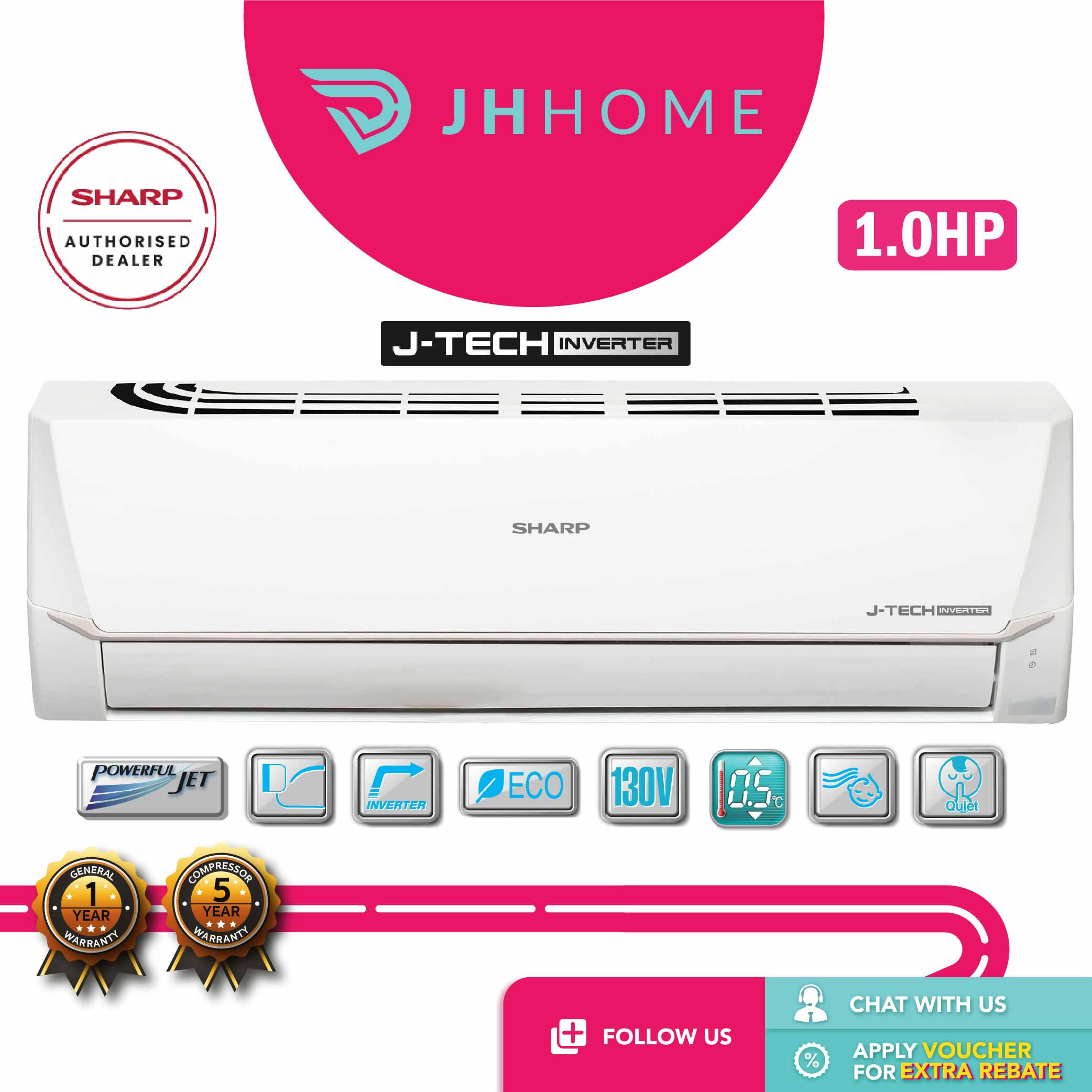 Sharp 10hp J Tech Inverter Air Conditioner Ahx9ved2 Air Cond Shopee Malaysia 5221