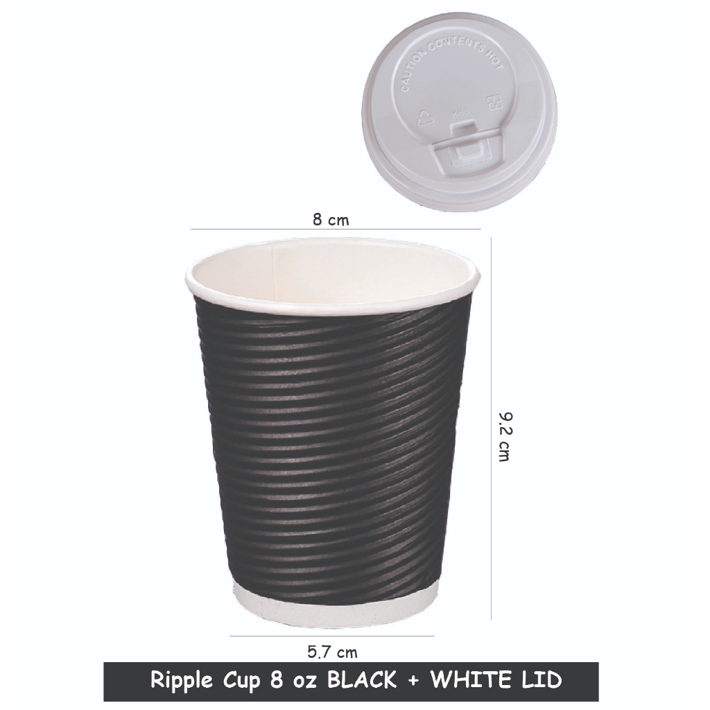 (READY STOCK)Ripple-Wall Take Away Paper Cup/Paper Hot Cup With Lid ...