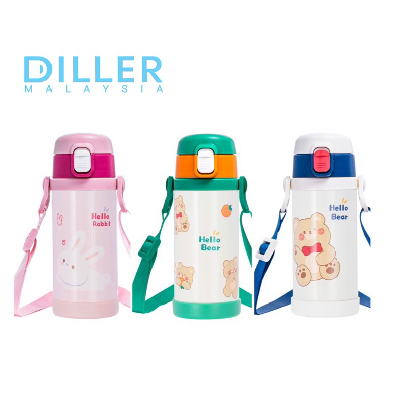 Diller Two Function Bottle Cap Straw Direct Thermo Water Bottle 9091
