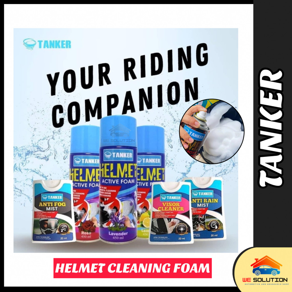 TANKER Helmet Cleaner Active Foam Visor Cleaner Anti Fog Anti Rain