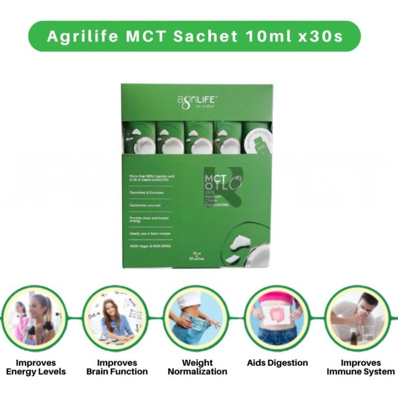 Agrilife MCT Oil Sachet 100 Medium Chain Triglycerides from Coconut