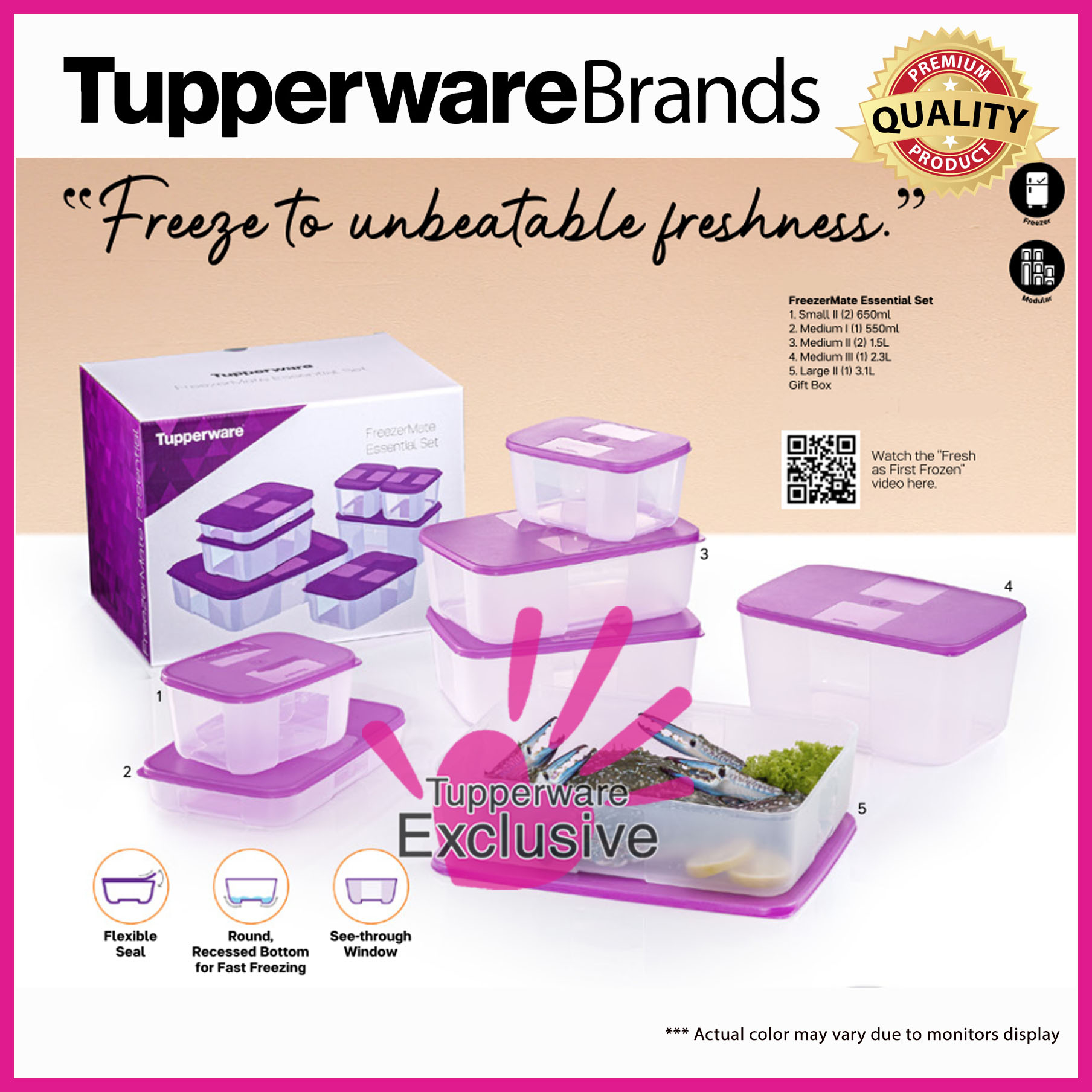 FreezerMate Essential Set Tupperware Freezer Container Bekas Peti Sejuk ...