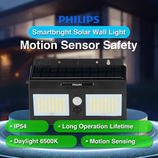 PHILIPS LED Solar Wall Light | Motion Sensor IP54 Outdoor Light | Lampu Solar 0.5W 1W 3W ( Daylight )