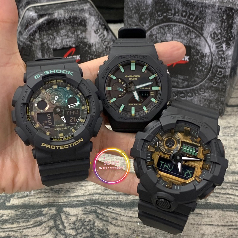 100% ORIGINAL CASIO G-SHOCK GA-2100RC-1A/GA-700RC-1A/GA-100RC-1A neoclassic  black and rust designs