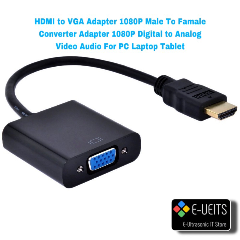 HDMI to VGA Adapter 1080P Male To Famale Converter Adapter 1080P ...