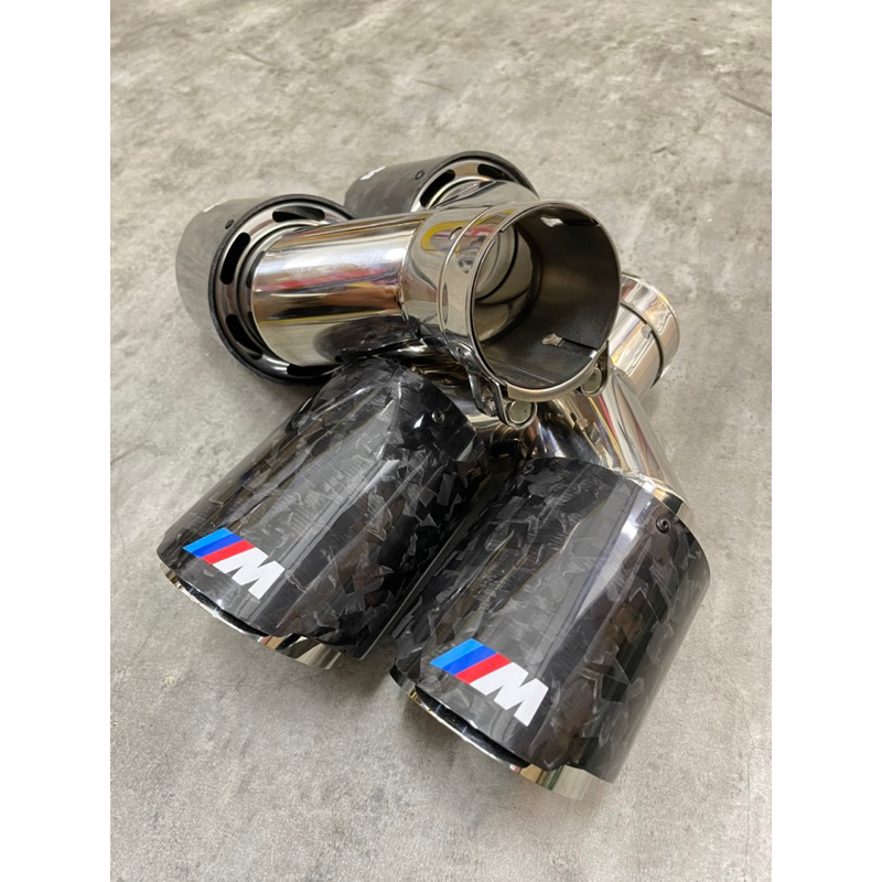 BMW MPERFORMANCE TWIN EXHAUST TIPS TWIN MUFFLER DOUBLE GLOSSY
