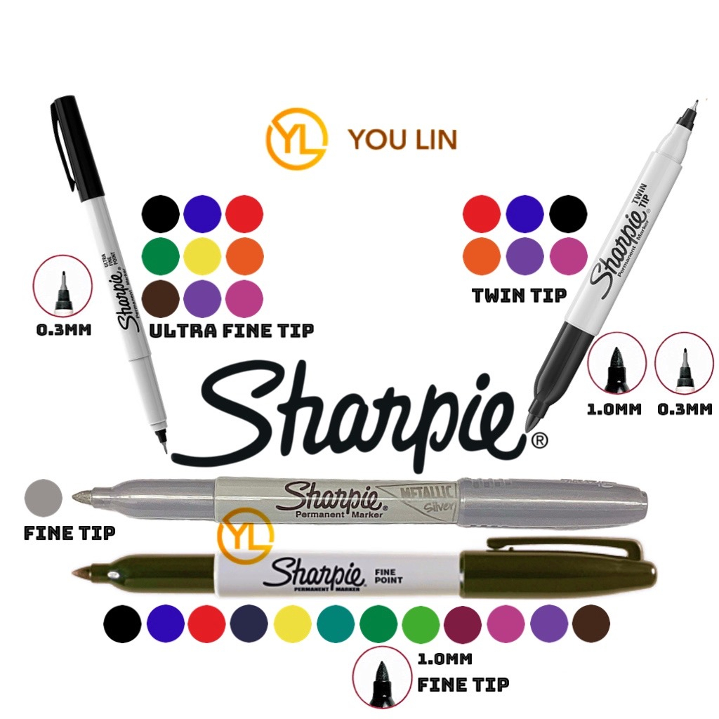 Sharpie Permanent Marker - Fine / Ultra Fine / Twin Tip | Shopee Malaysia