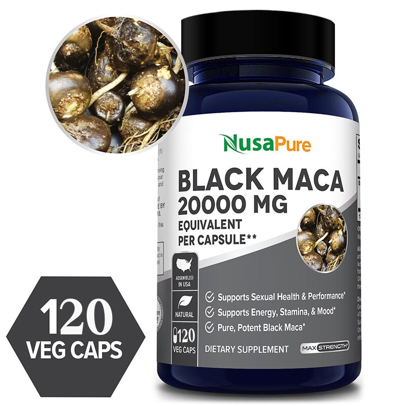 20,000 Mg Black Maca Root Capsules, A Men's Health Supplement Capsule ...