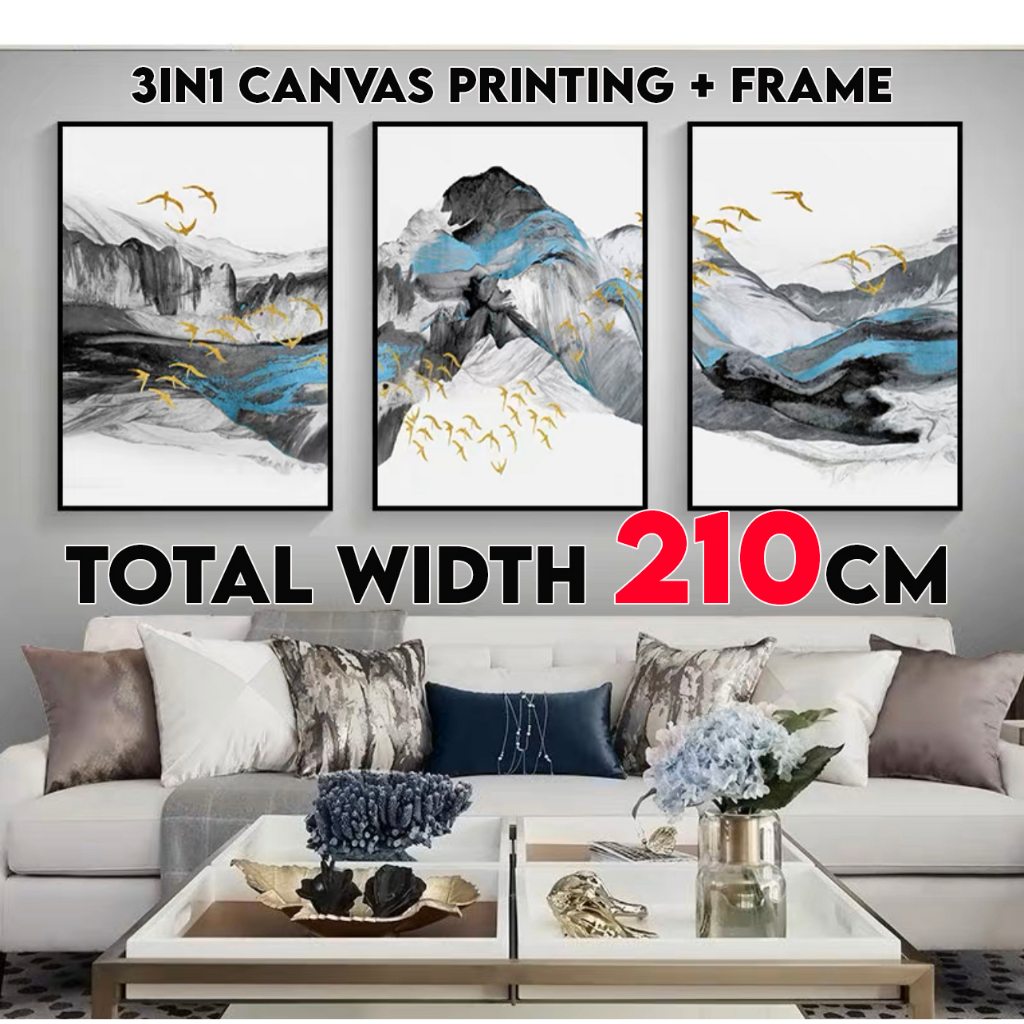 SamSpace 1 set 3pcs Canvas Wall Art wall Frame Nordic Luxury Wall ...