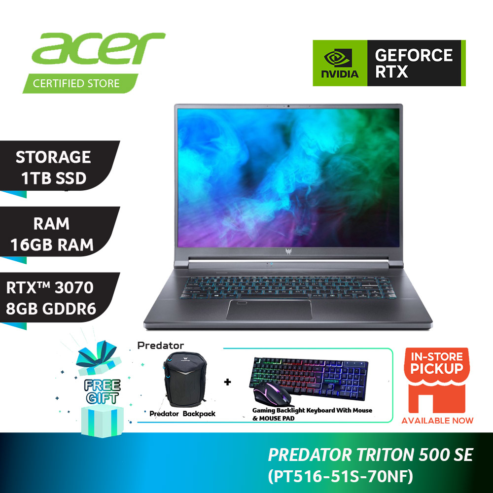 Acer Predator Triton 500 Se Pt516 51s 70nf Gaming Laptop I7 11800h 16gd4 1tbssd Rtx3070 8gd6 4791