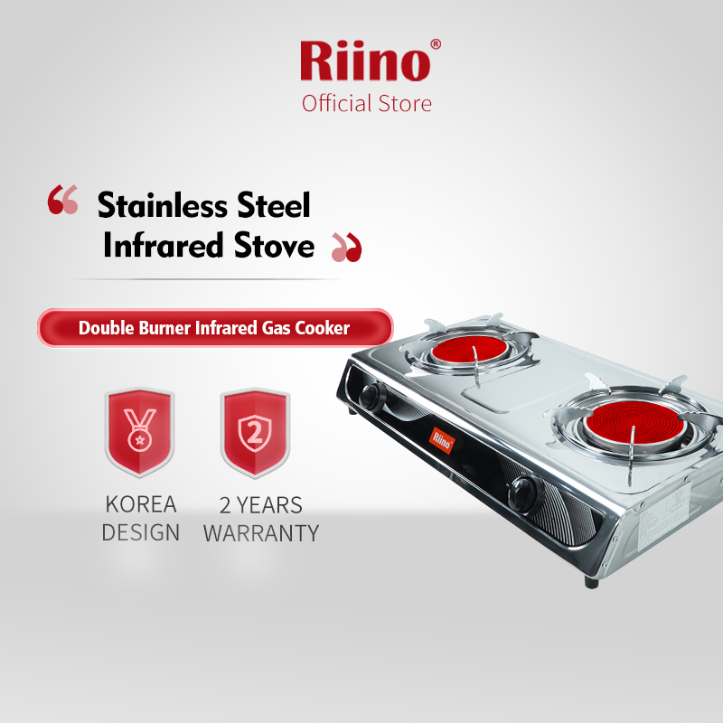Riino Stainless Steel Infrared Gas Stove BW2034 Upgraded Stainless