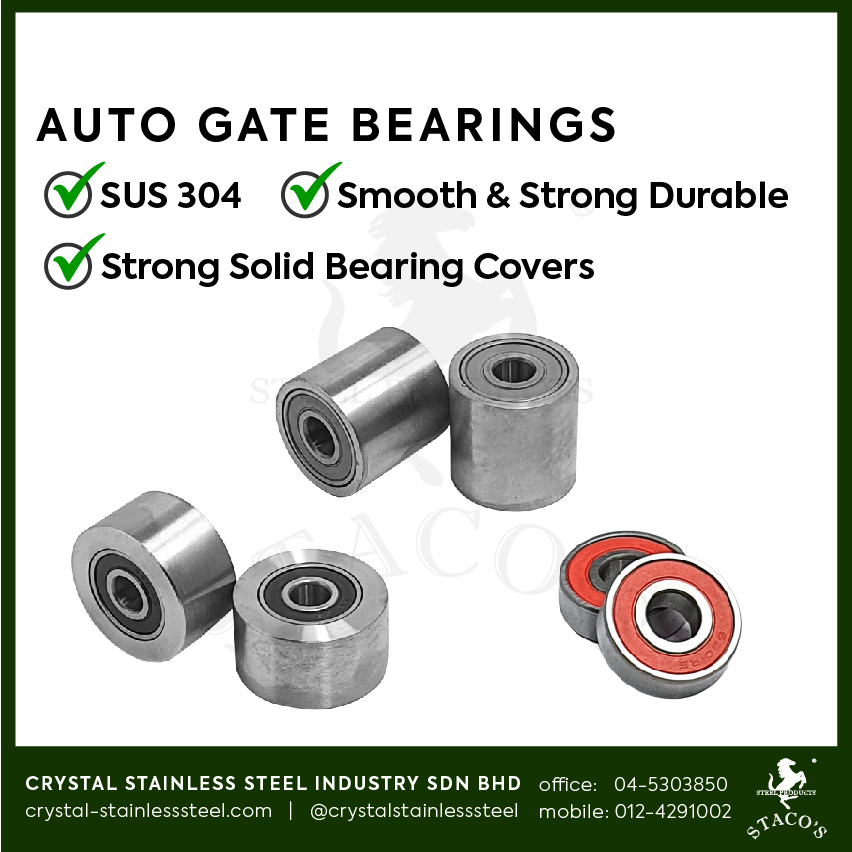 STACOS Stainless Steel 304 6200 Ball Bearings Roller Autogate Folding